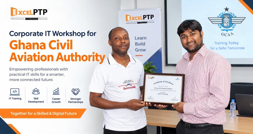 Corporate IT workshop for Ghana Civil Aviation Authority professionals conducted by ExcelPTP in Ahmedabad, India.